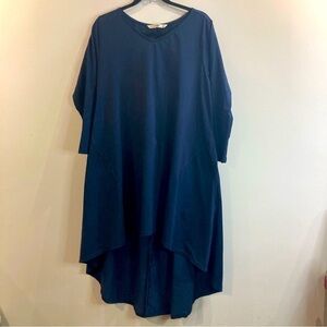 ZAPELLE Sz XL  - 16 High Low Hemline Seam Pockets V-Neck Jersey Knit Dress